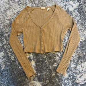 Levi's Tan Long Sleeve Ribbed Top